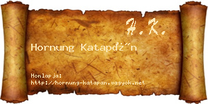 Hornung Katapán névjegykártya